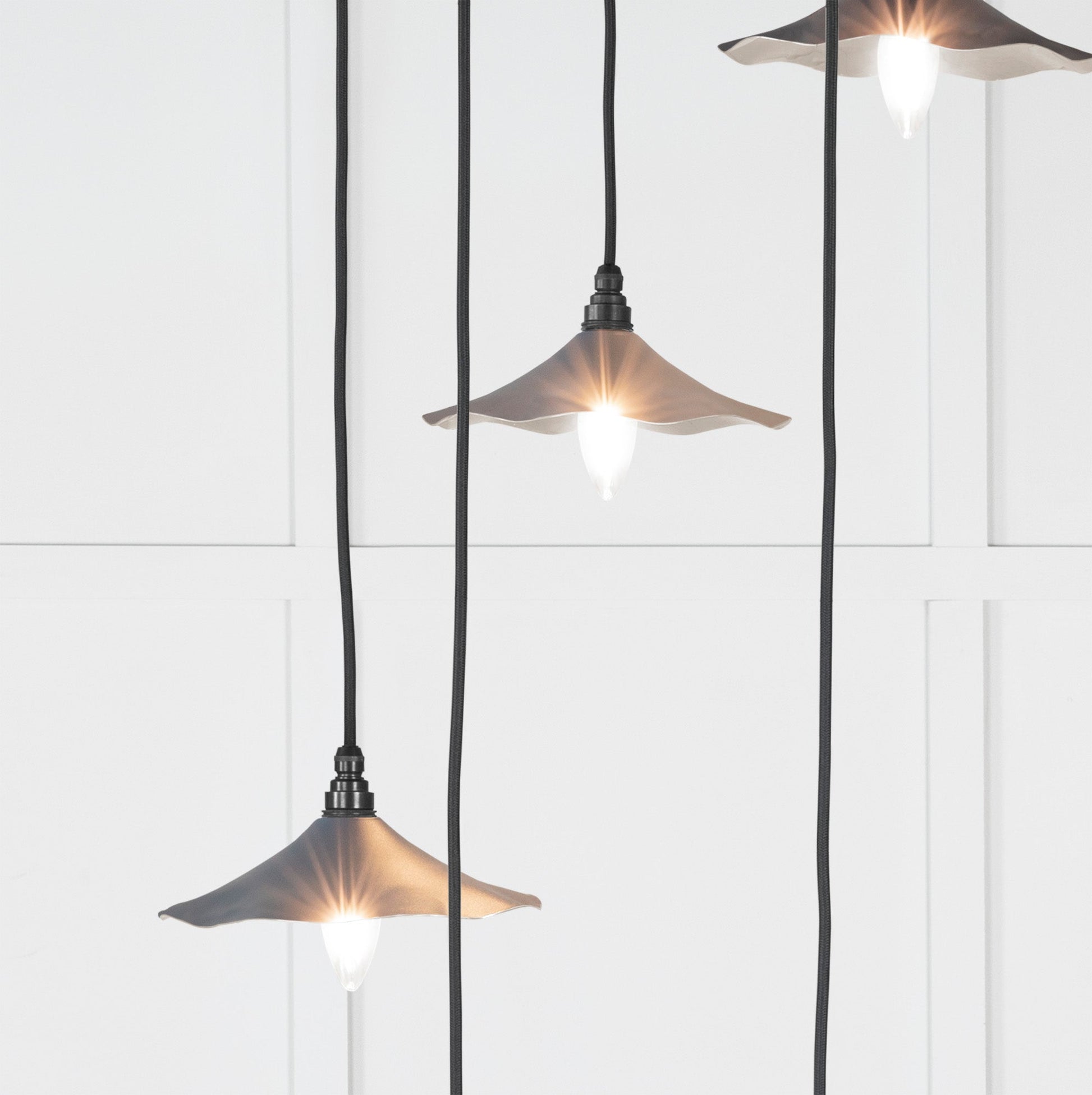 Smooth Nickel Flora Cluster Pendant Light Slate, Underside.