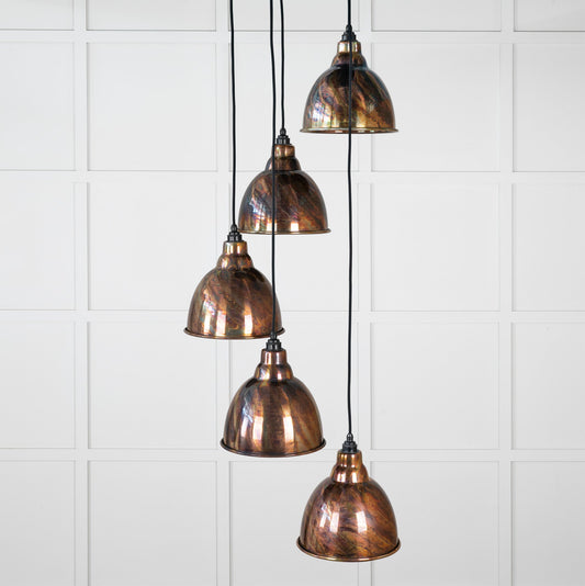 Burnished Brindley Cluster Pendant Light , Front Side.