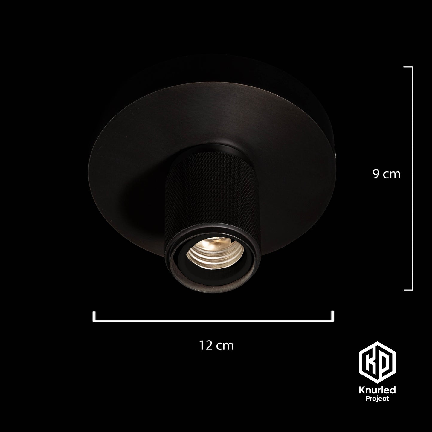 knurled ceiling light matte black product photo 5