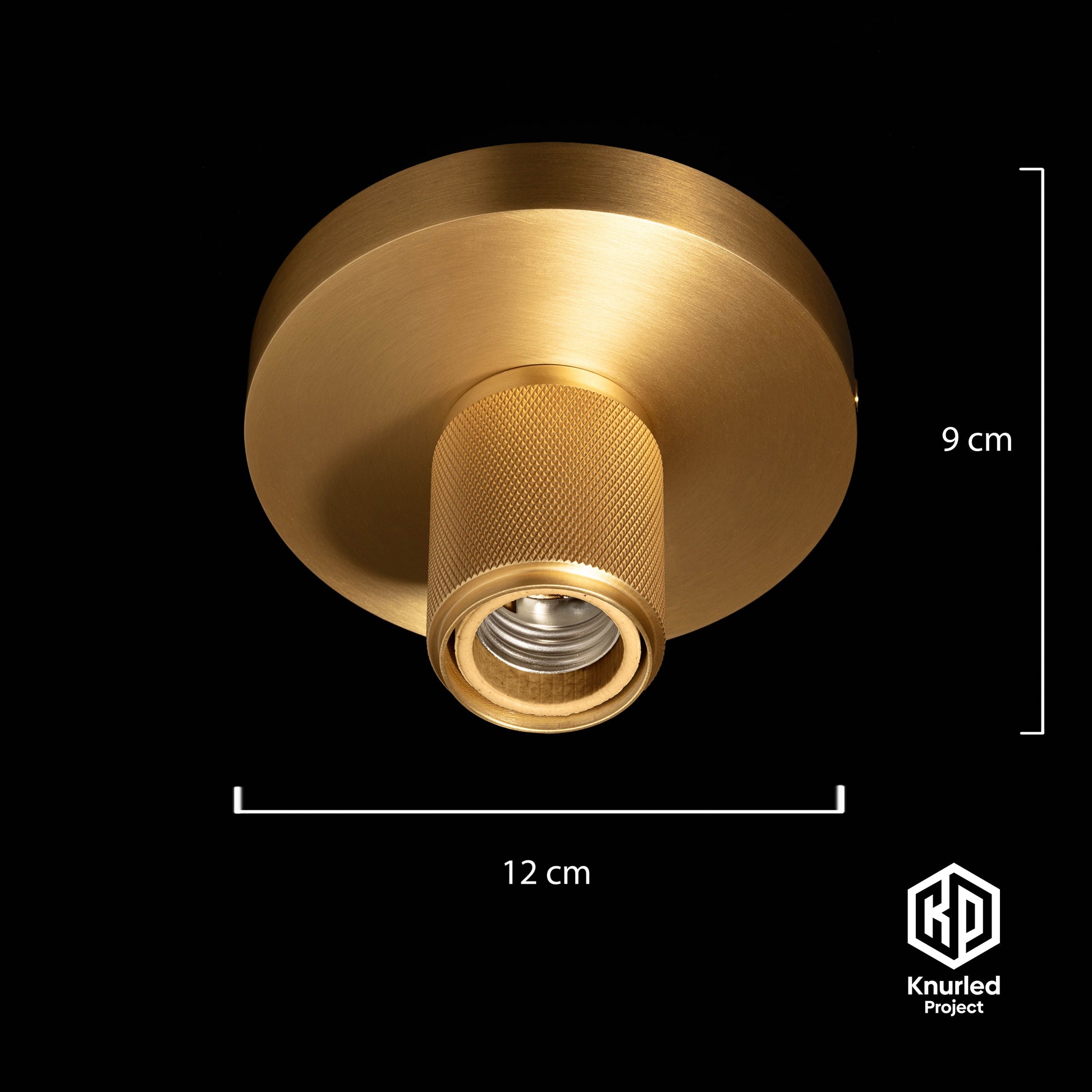 knurled ceiling light brass product photo 2