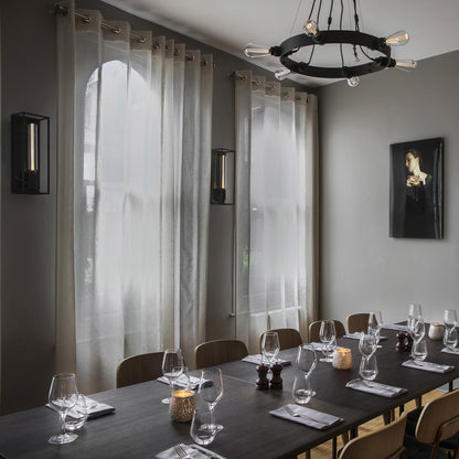 Caged Wall/ Large Black Marble dining room lifestyle 