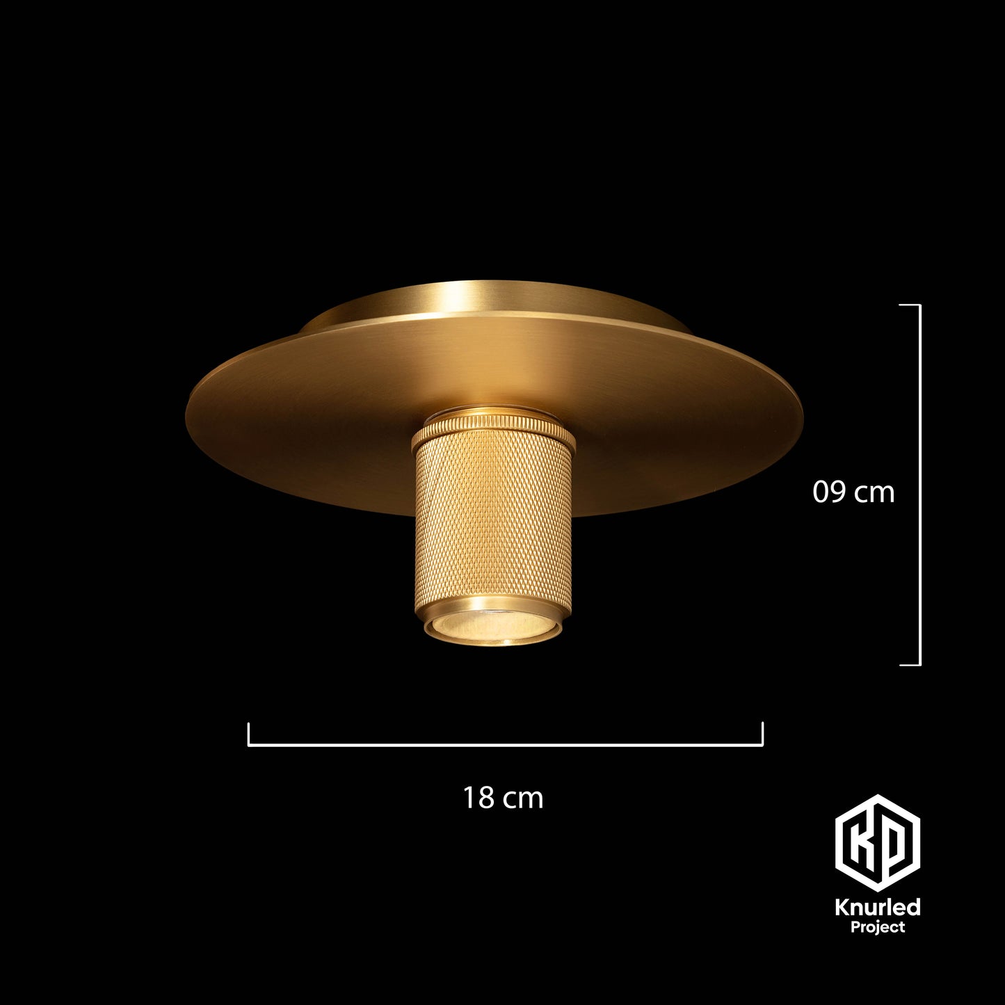 knurled disc ceiling light diamond shade brass product photo 7