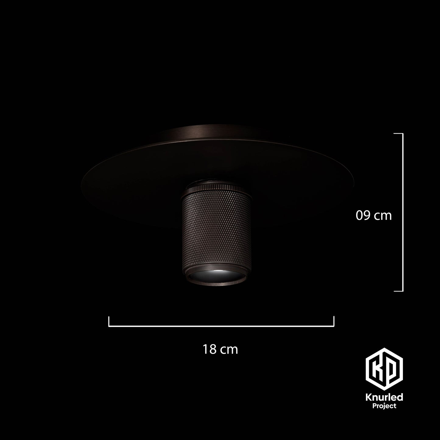 knurled disc ceiling light matte black product photo 6