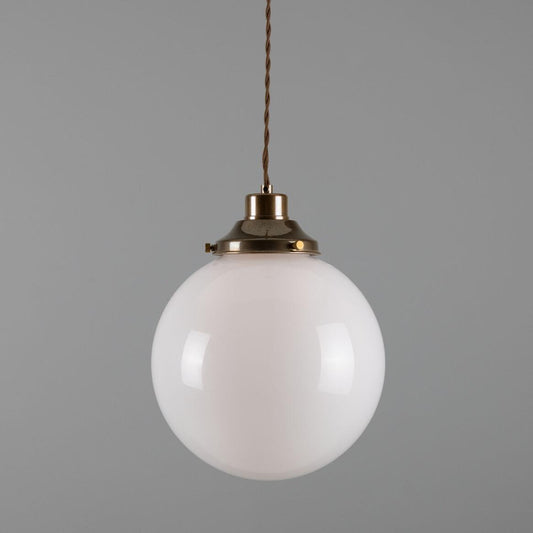 Gentry Opal Glass Globe Pendant Light 25cm