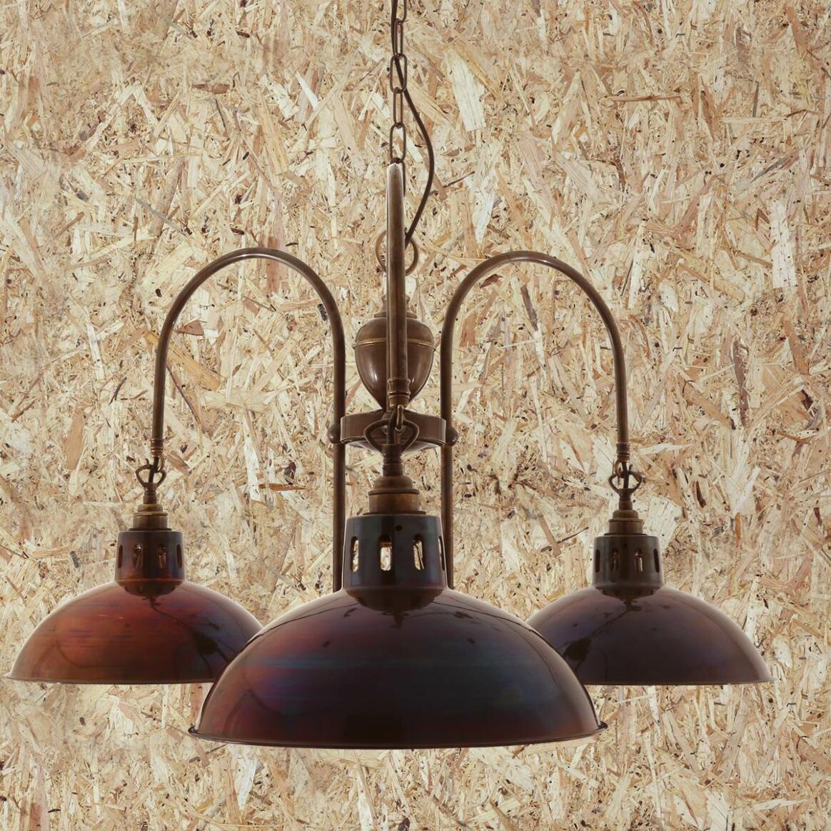 Goiania Industrial Brass Chandelier, Three-Arm