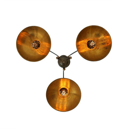 Goiania Industrial Brass Chandelier, Three-Arm