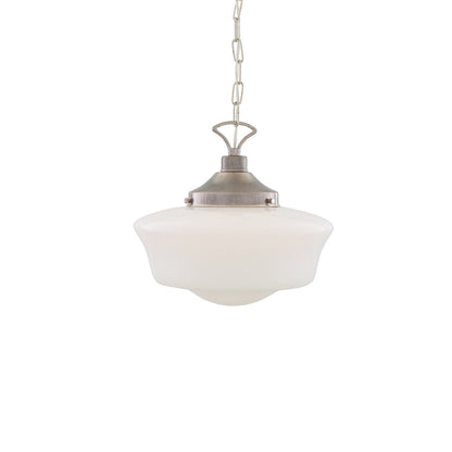 1920's Classic Schoolhouse Glass Pendant Light 35cm