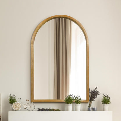 Scandi Elegance - Arched Solid Oak Leaner Mirror 47" X 31" (120CM X 80CM-6