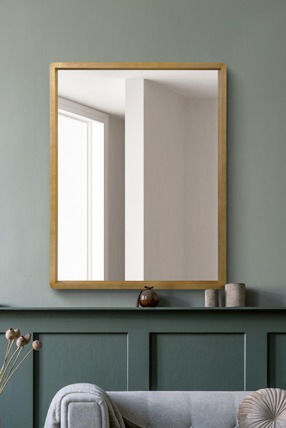 Scandi Elegance - 40" X 31" (102CM X 80CM) Solid Oak Overmantle Mirror-1