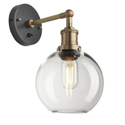 Brooklyn Glass Globe Wall Light - 7 Inch , Product Shot