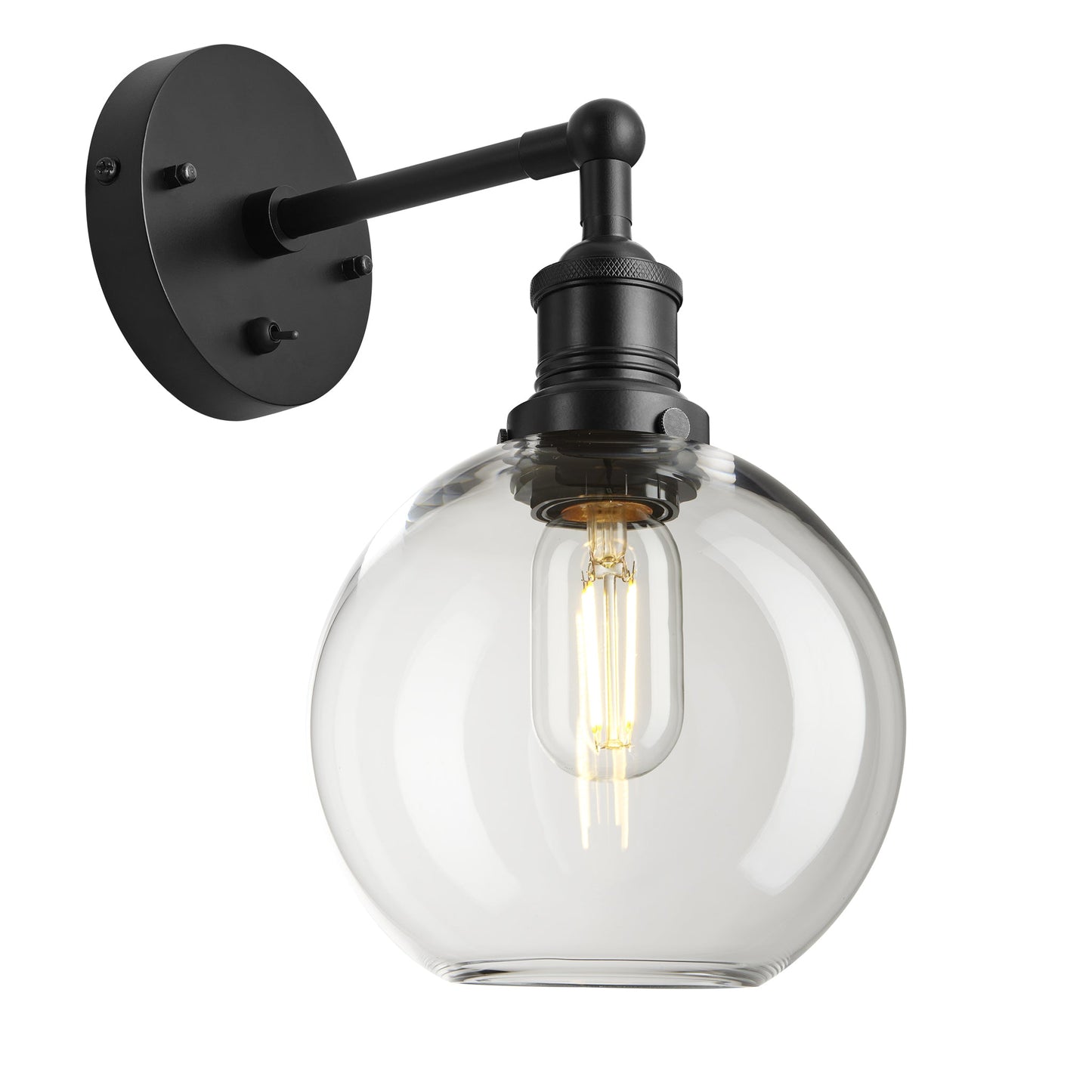 Brooklyn Glass Globe Wall Light - 7 Inch , Product Shot