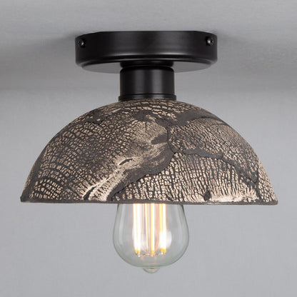 Kauri Organic Ceramic Dome Ceiling Light 20cm, Black Clay