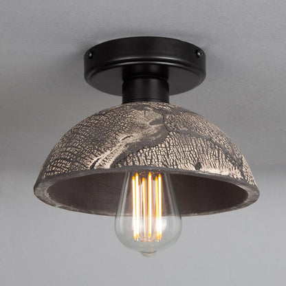 Kauri Organic Ceramic Dome Ceiling Light 20cm, Black Clay