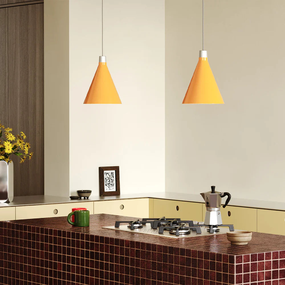 Bower Pendant Small with Sphere III Yellow Lifestyle 1