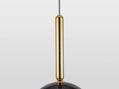 Charcoal Grey Glass Dome Ceiling Light stem