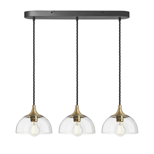 Chelsea Glass Dome 3 Wire Oval Cluster Lights - 8 inch , Product Shot