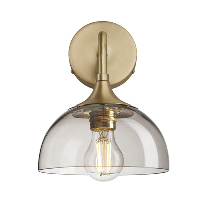 Chelsea Smoked Glass Dome Wall Light - 8 Inch , Product Shot