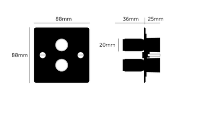 2G Dimmer/ 120W/ Black Dimensions 