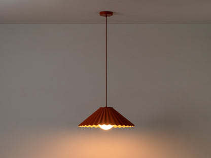 The Pleat Pendant Ceiling Light, on front view.