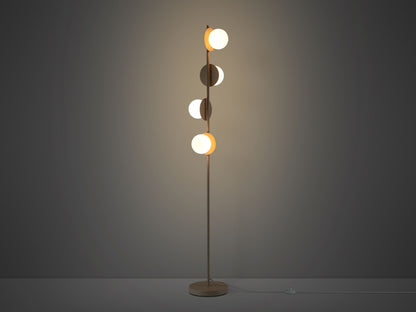 sand Opal Disk Floor Lamp, on front view.