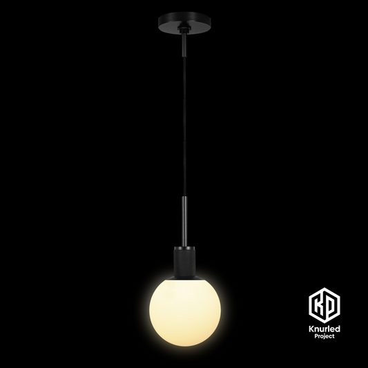 matte black pendant light 150mm opal shade product photo 1