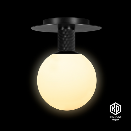 matte black ceiling light 150mm opal shade product photo 1