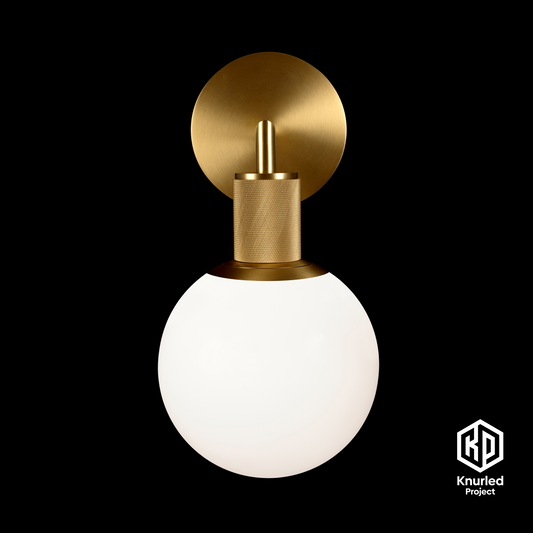 brass wall light 150mm opal shade product photo 1