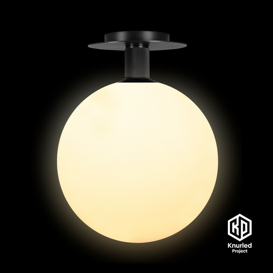 matte black ceiling light 300mm opal shade product photo 1