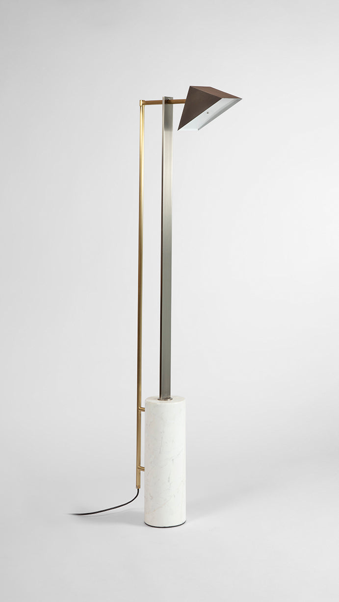 Marble And Wedge Floor Lamp full length view 