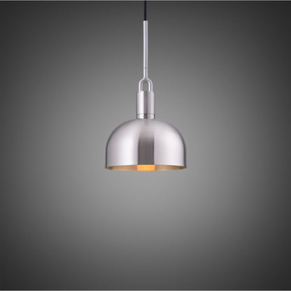 Forked Pendant Light / Shade / Medium steel, front view.