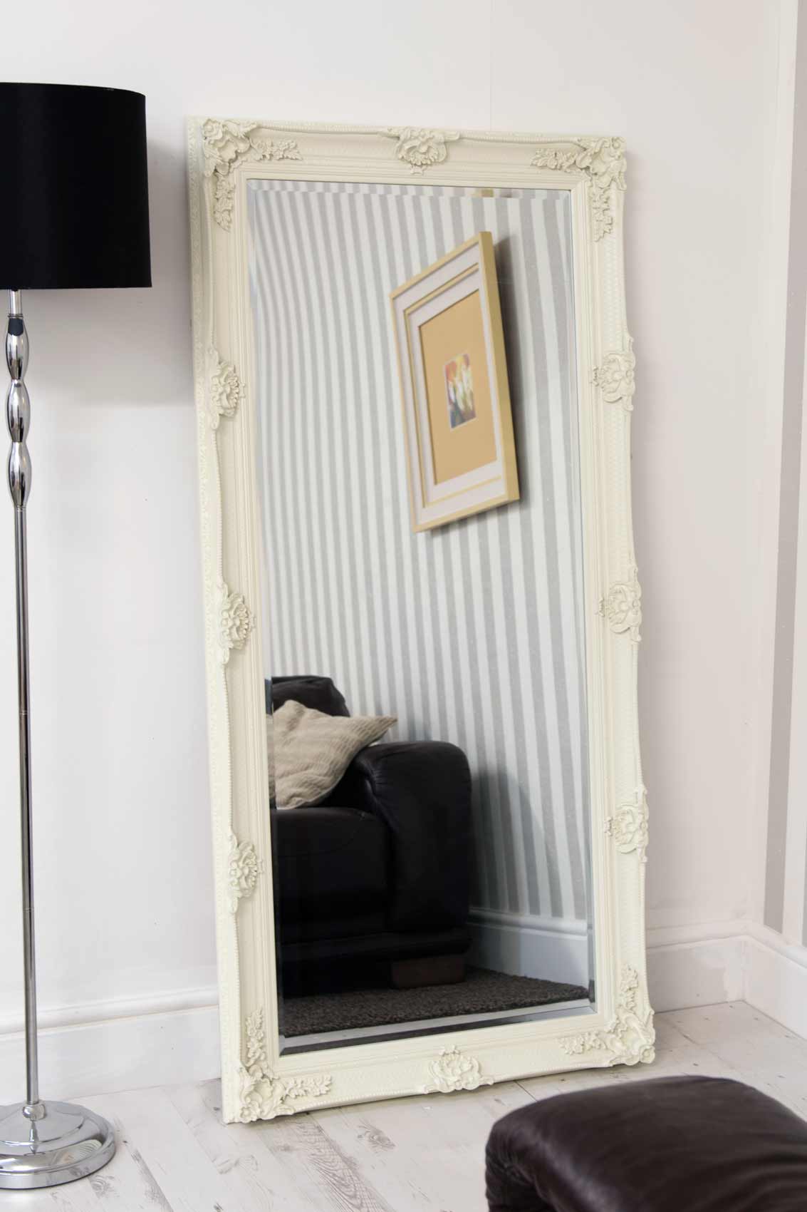 Elegant Cream Ornate Full-Length Mirror - 164 x 78 CM-3