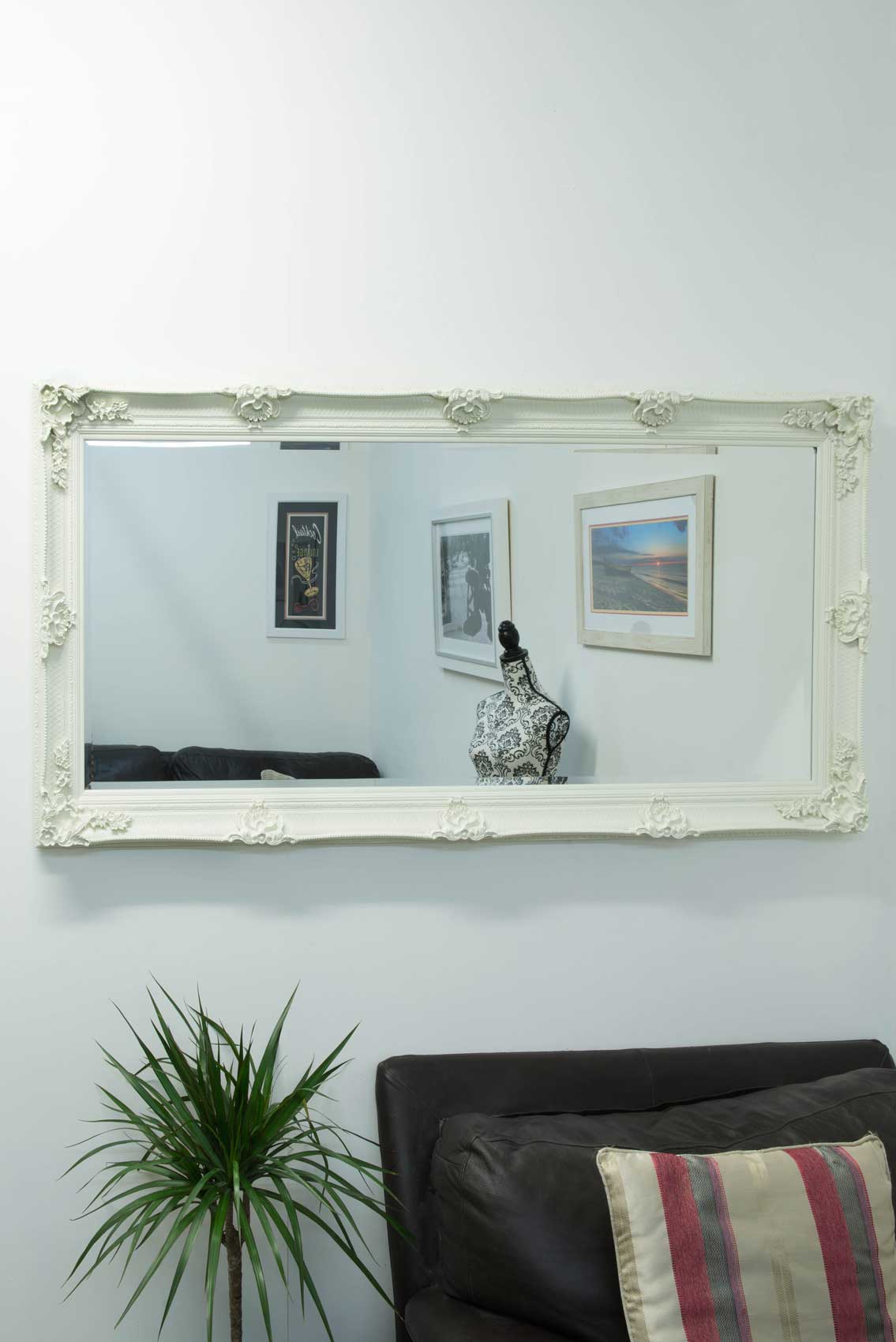 Elegant Cream Ornate Full-Length Mirror - 164 x 78 CM-6