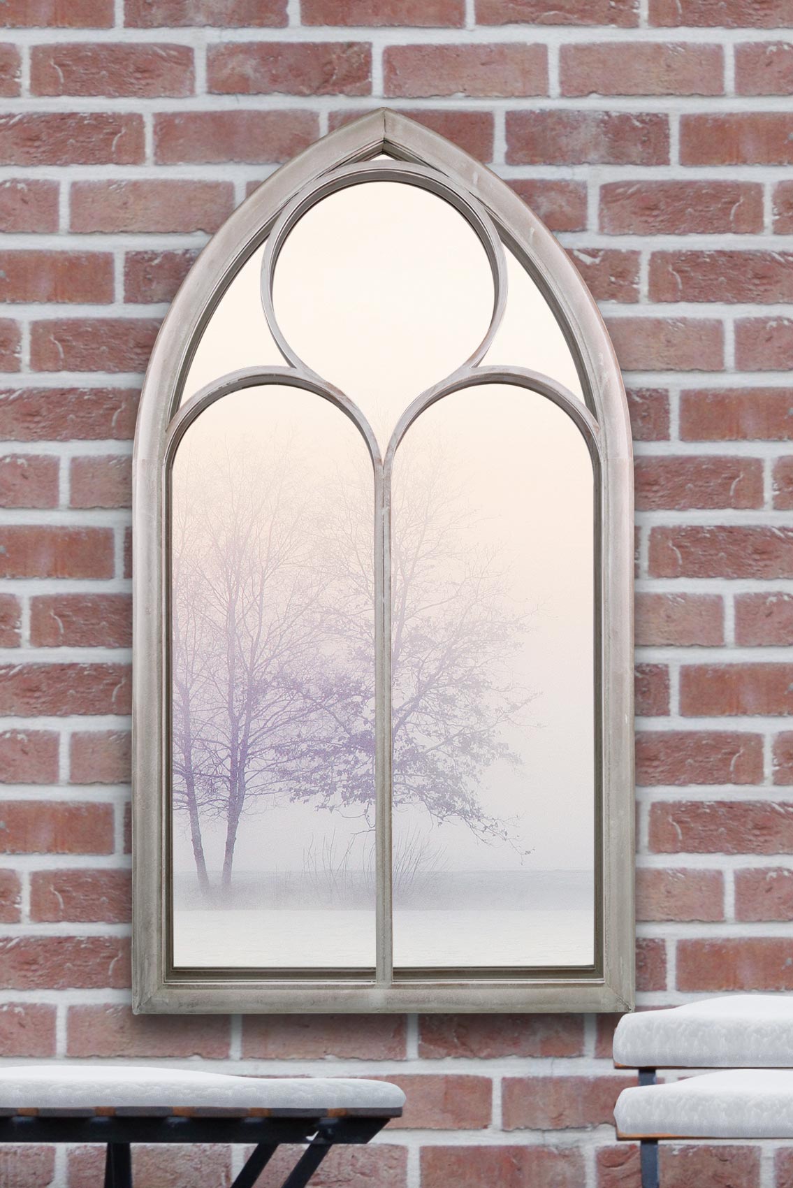 Somerley Chapel Garden Mirror - 112 x 61 CM Arch Design-8