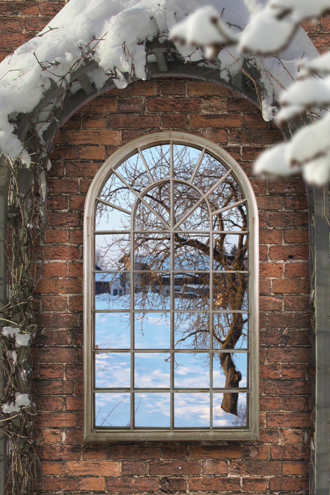 Somerley Country Arch Oversized Garden Reflection Mirror 129 x 76 CM-7