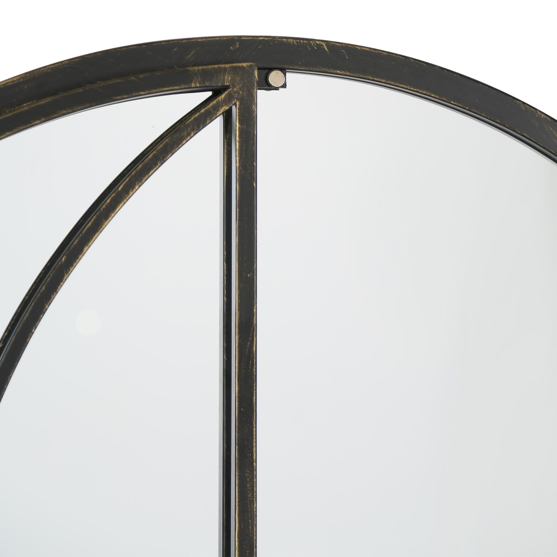 Garden Mirror with Arch Design - 140cm x 75cm Summer View Metal Window Reflection-6