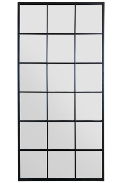 Genestra - Contemporary Black Wall Mirror with Garden Design 69" X 33" (174CM X 85CM)-1