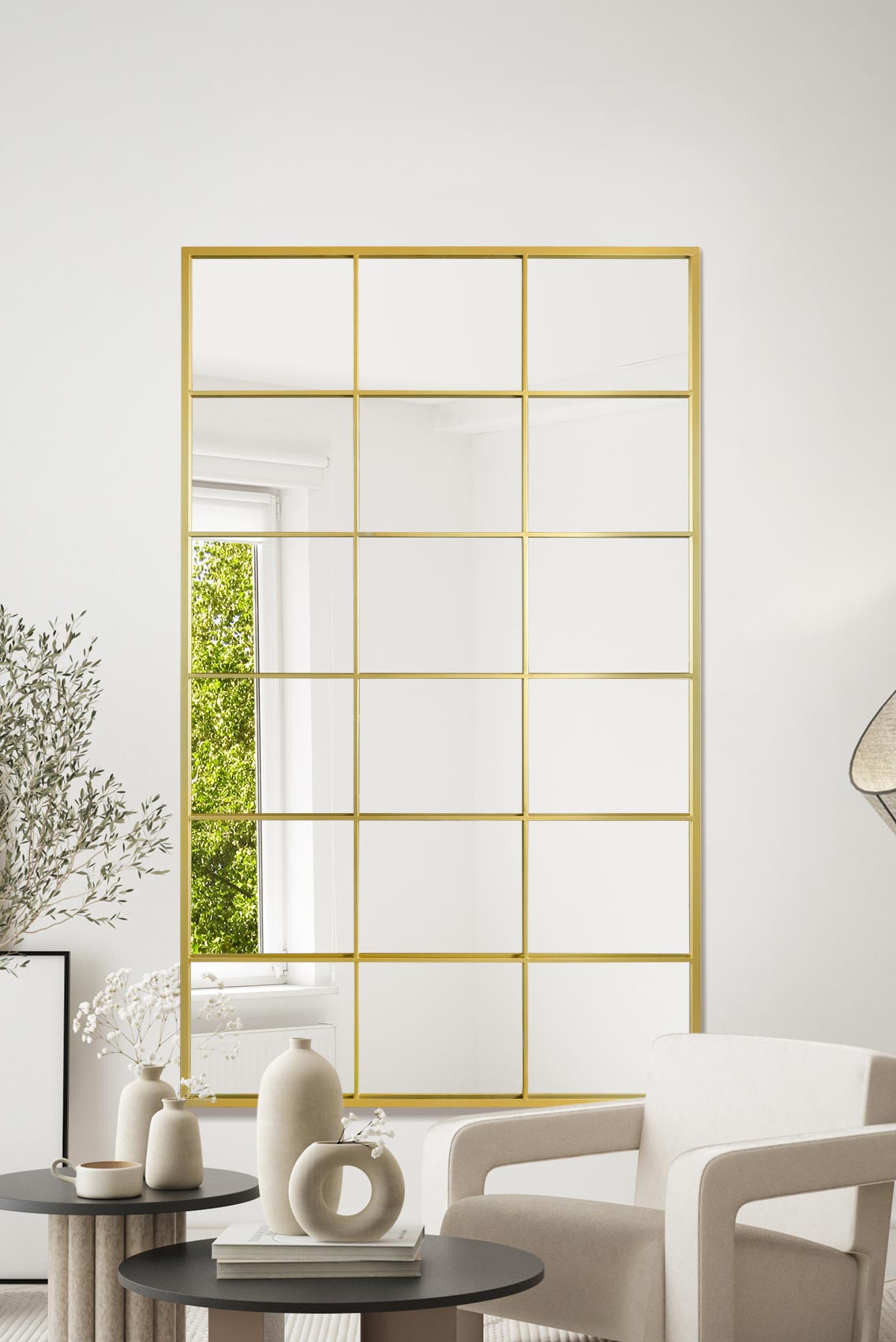 The Fenestra Luxe Gold Leaning Wall Mirror - 79" x 47" (200CM x 120CM)-1