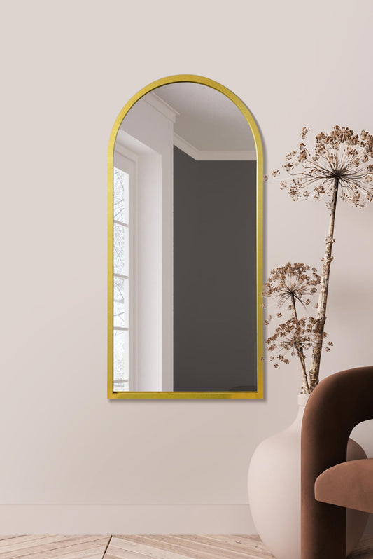 The Elegance - 47" X 23.5" (120CM X 60CM) Gold Framed Arched Wall Mirror-1