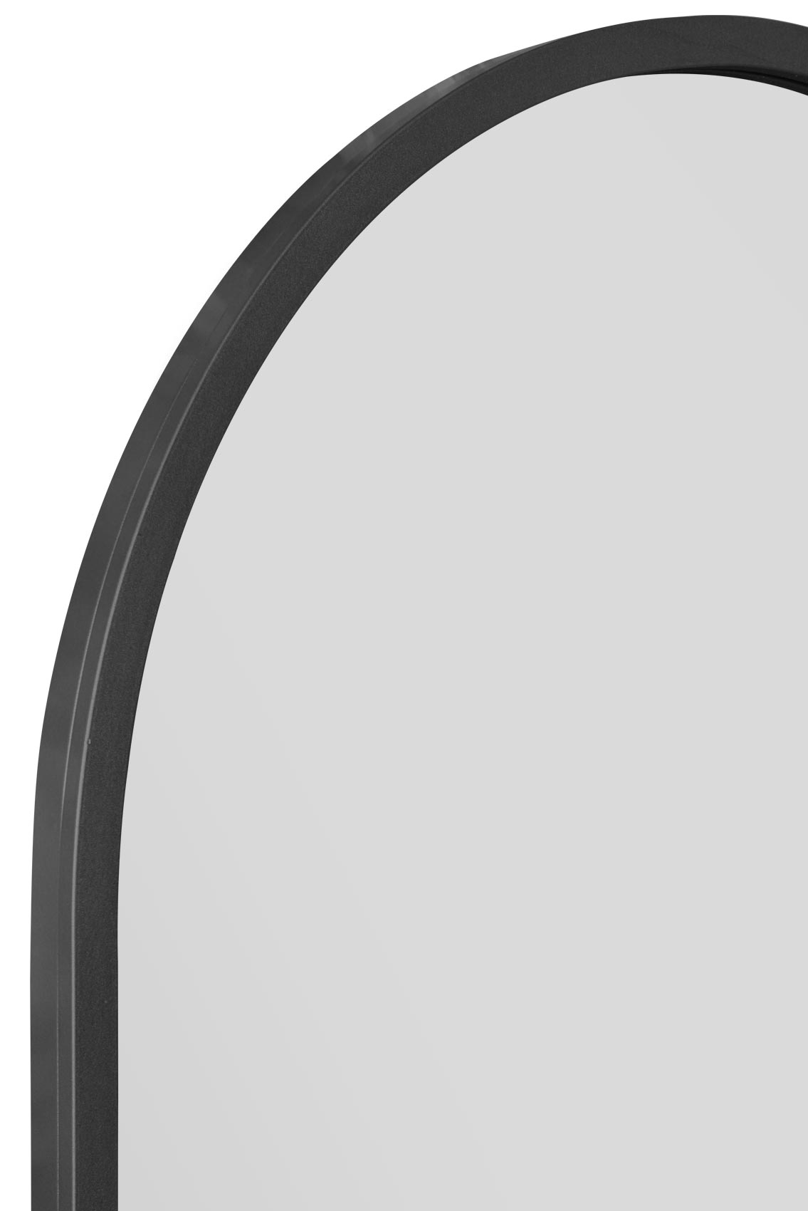 The Arcus - 55" X 27.5" (140CM X 70CM) Black Metal Arched Leaning Wall Mirror-5