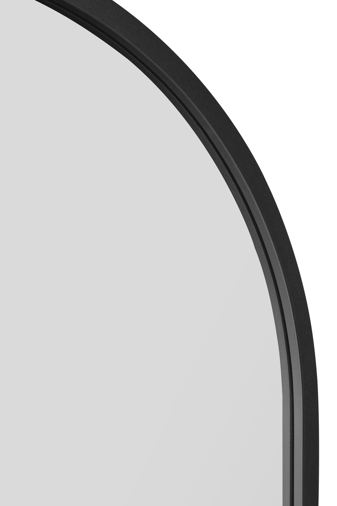 The Arcus - 55" X 27.5" (140CM X 70CM) Black Metal Arched Leaning Wall Mirror-6