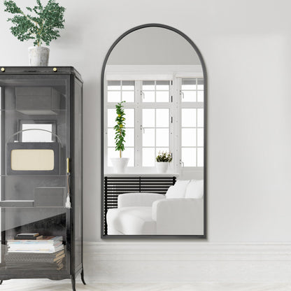 The Arcus - Elegant Black Arched Leaner/Walled Mirror 71" x 35" (180CM x 90CM)-2