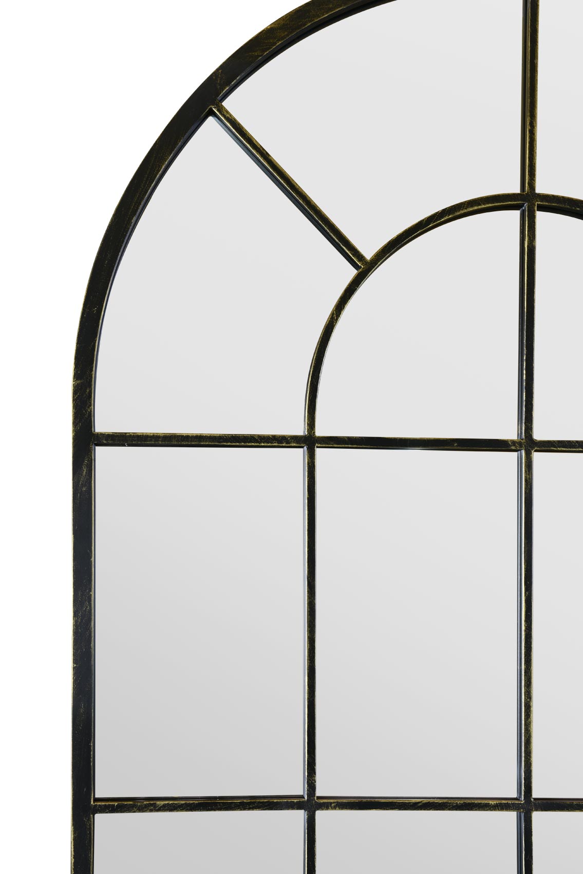 The Arcus - Vintage Black Framed Arched Garden Mirror 71"x33.5" (180x85CM)-4