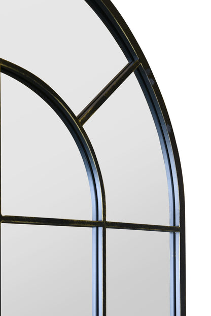 The Arcus - Vintage Black Framed Arched Garden Mirror 71"x33.5" (180x85CM)-6