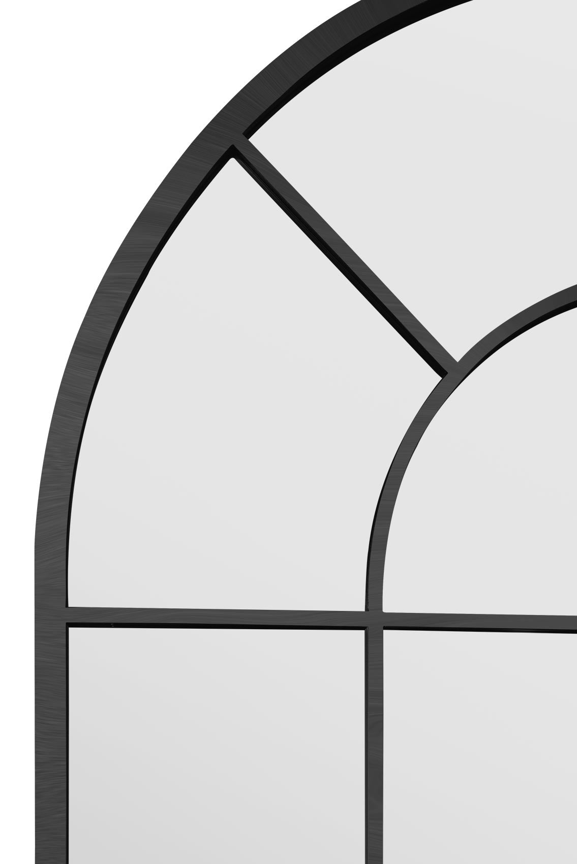 Arched Garden Reflection - Black Framed Window Mirror 71" x 33.5" (180x85CM)-6