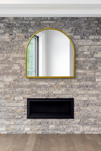 The Arcus - Elegant Gold Arched Leaning Wall Mirror 39" x 39" (100CM x 100CM)-1