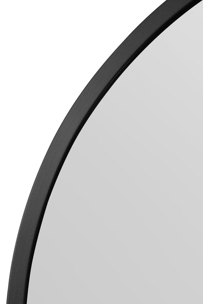 The Horizon - 39" X 39" (100CM X 100CM) Black Metal Arched Leaning Garden Mirror-4