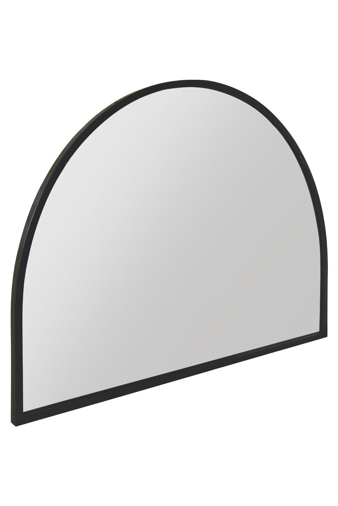 The Arcus - 49" X 35" (125CM X 90CM) Black Metal Arched Garden Wall Mirror-3