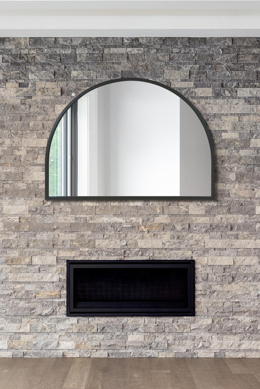 The Arched Elegance - 49" X 35" (125CM X 90CM) Black Metal Wall Mirror-1