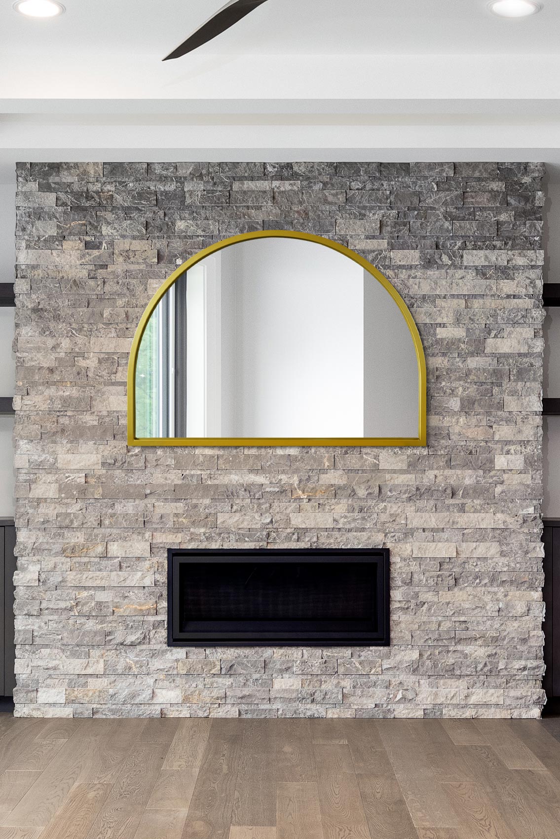 The Arched Elegance - 49" X 35" (125CM X 90CM) Gold Metal Framed Wall Mirror-1