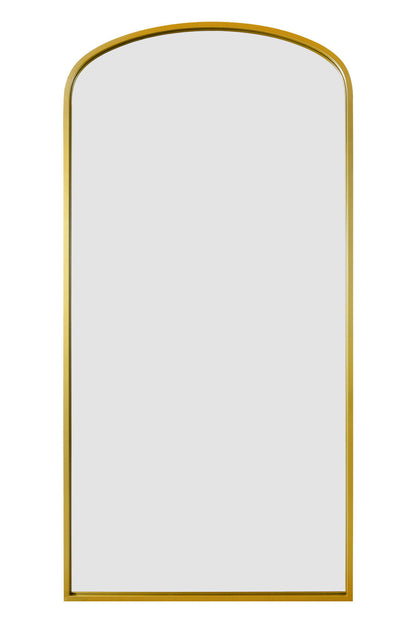 The Aurelia - Elegant Gold Arched Garden Wall Mirror 79"x39" (200x100CM)-2